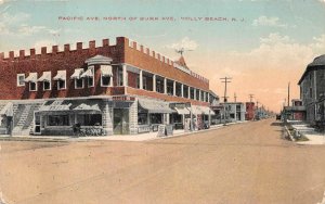 PACIFIC AVENUE NORTH OF BURK HOLLY BEACH NEW JERSEY POSTCARD 1913