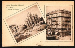 ab1184 - VINTAGE POSTCARD - MILAN City: Hotel Pension Bonini-