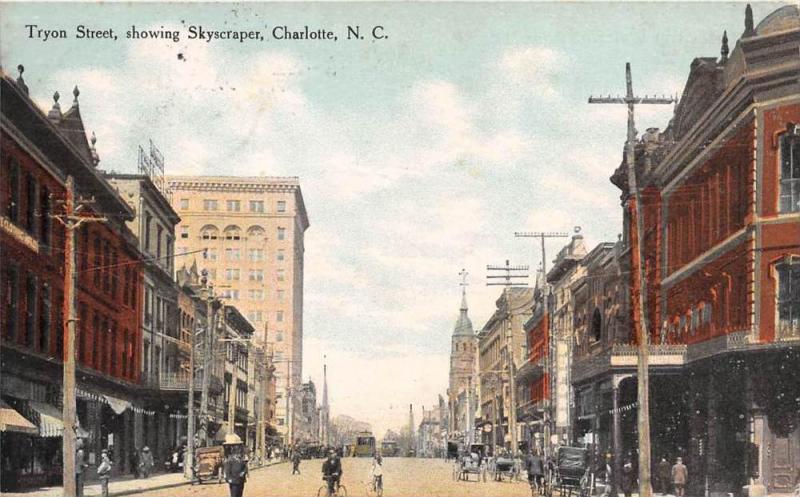 North Carolina  Charlotte  Tryon Street  showing Skyscraper