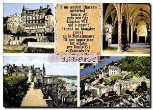 Postcard Modern Amboise Chateau Salle des Etats Towers Aerial view riders