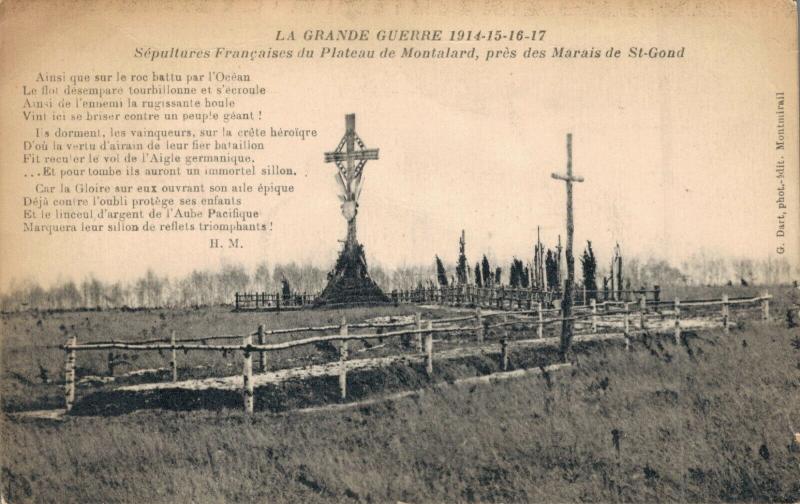 Military La Grande Guerre 1914-17 Sépultures Francaises Plateau Montalard 02.90