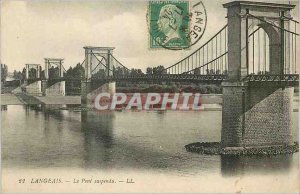 Old Postcard Langeais the Suspension Bridge