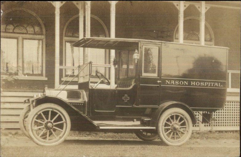 Roaring Springs PA Nason Hospital Ambulance 1913 Real Photo Postcard jrf