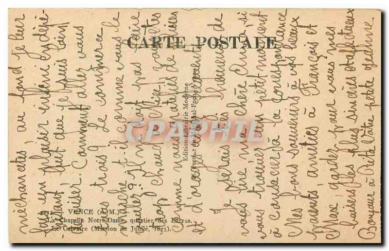 Old Postcard Vence M Notre Dame
