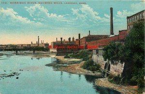 8 Postcards, Lawrence, Massachusetts, High School-Post Office-Mills-Water Tower