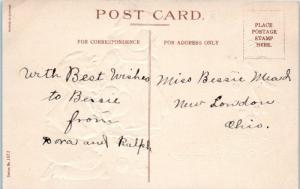 Embossed VALENTINE Greeting  CUTE BOY & GIRL   Hearts    c1910s   Postcard 