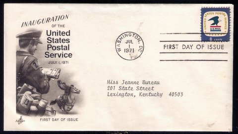 1971 US Sc #1396 FDC Inauguration Of US Postal EmblemExcellent Co...