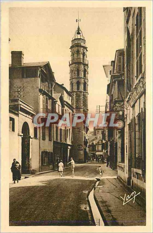 Old Postcard From The Pyrenees Tourmalet has Bagneres de Bigorre spa tower of...