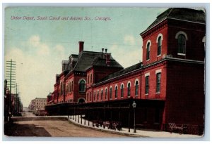 c1910 Union Depot South Canal Adams Sts. Road Chicago Illinois Vintage Postcard