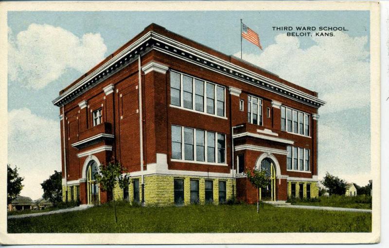 BELOIT KANSAS THIRD WARD SCHOOL POSTCARD COMMERCIALCHROME 