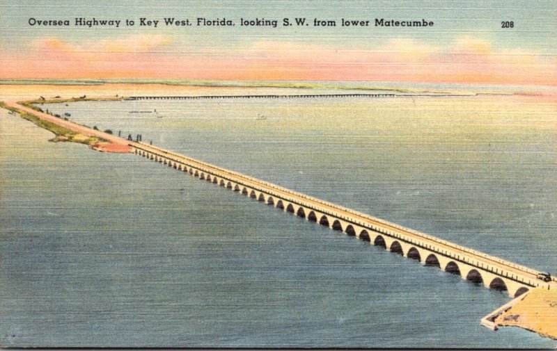 Florida Keys Oversea Highway To Key West Looking Southwest From Lower Matecumbe