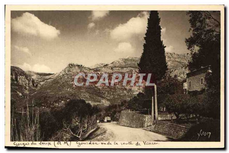 Postcard Old La Douce France Gorges du Loup M Gourdon seen Vence Road