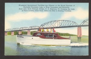 PARIS LANDING STATE PARK TENNESSEE KENTUCKY LAKE SPEEDBOAT VINTAGE POSTCARD