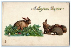 c1910's Easter Bunny Rabbit Eggs Tuck's Embossed Unposted Antique Postcard