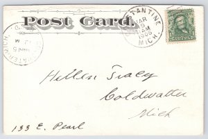 State View~Power House @ Lake Constantine Michigan B&W~Vintage Postcard