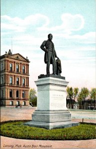 Postcard Austin Blair Monument in Lansing, Michigan