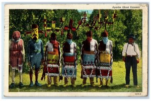 1943 Apache Ghost Dancers Native American Indians Alexandria Louisiana Postcard