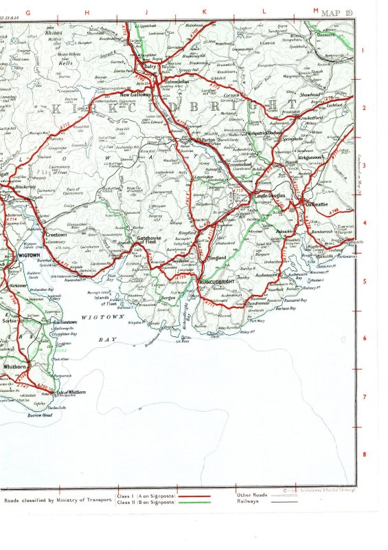 Solway Firth, Wigtown Bay, Newnes Touring Map vintage 1960's