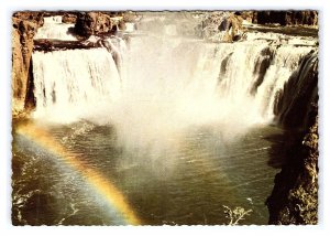 Rainbow Over Shoshone Falls Idaho Postcard Continental View Card