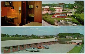c1960s Shenandoah, IA Tall Corn Motel Advertising Postcard Parking Lot Cars A63