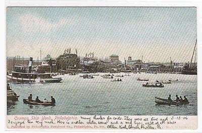 Cramp  Ship Yard Boats Philadelphia Pennsylvania 1906 postcard