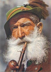 German mountain farmer pipe smoker cultures & ethnicities postcard