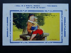 I WILL IN A MINUTE MAGGIE......Scottish Comic Postcard c1930s by Bamforth & Co.