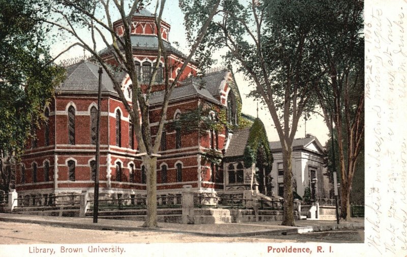 Vintage Postcard 1906 Library Brown University Providence Rhode Island TRINC Pub
