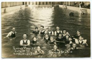 Swimming Pool Interior Evans Plunge Hot Springs South Dakota RPPC 1917 postcard