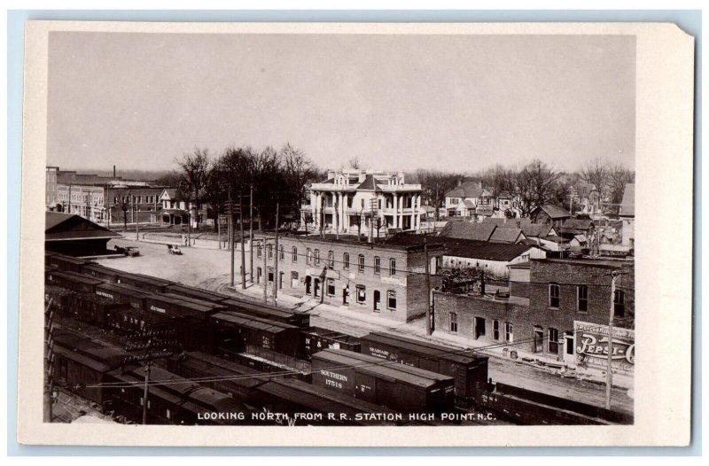 c1910's Looking North From High Point North Carolina NC RPPC Photo Postcard