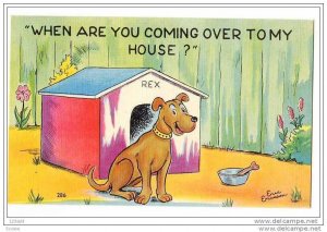 Dog in doghouse - When are you coming over to my house? , 30-40s