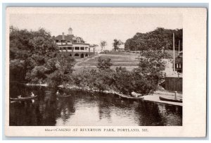 c1940's Casino at Riverton Park Portland Maine ME Unposted Antique Postcard 