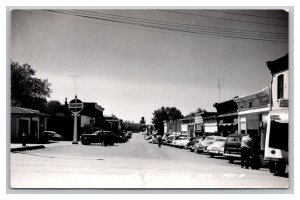 Main Street Glasgow MO. Missouri RPPC Real Photo Postcard Standard Oil Sign