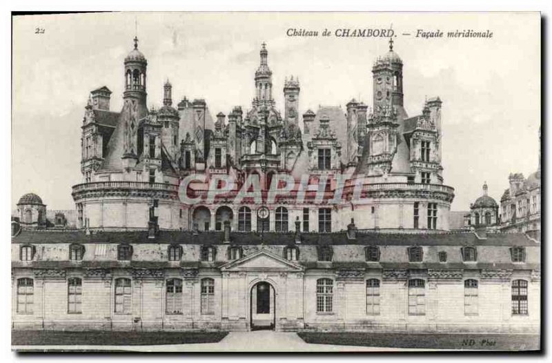 Old Postcard Chateau de Chambord Facade meridionale