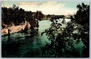 Postcard Fenelon Falls River Ontario c1910 Scenic View Steamer Victoria County