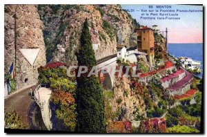 Old Postcard Menton View Frontiere Franco Italian and Pont Saint-Louis Fronti...