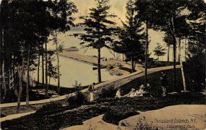 THOUSAND ISLANDS, New York NY   COUPLES In EDGEWOOD PARK  Pier ca1910's Postcard