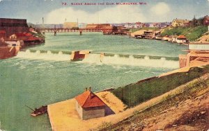 MILWAUKEE WISCONSIN~SCENE ABOVE THE DAM~M L ANNENBERG POSTCARD