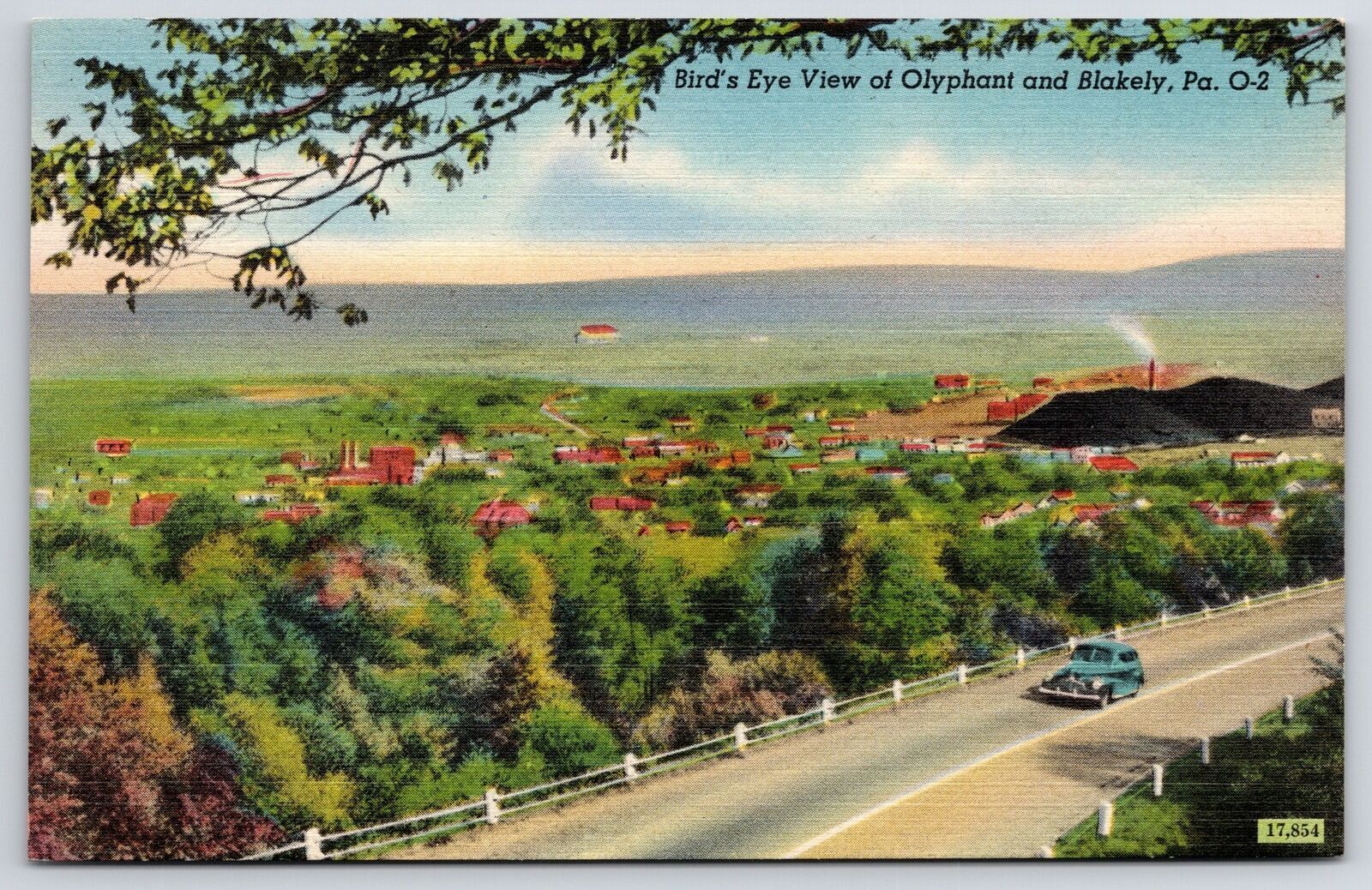 Olyphant And Blakely Pennsylvania PA Birds Eye View Roadway Houses