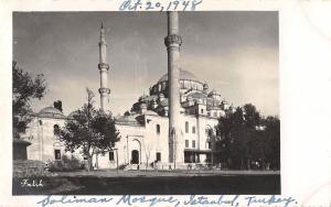 Istanbul Turkey Soliman Mosque Suleymaniye Real Photo Antique Postcard (J25296)