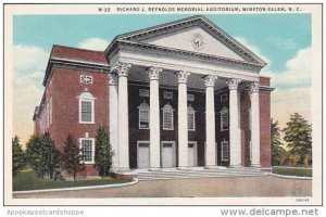 North Carolina Wintston Salem Richard J Reynolds Memorial Auditoium