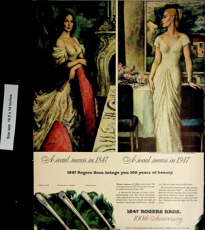 1947 Rogers Bros 200th Anniversary Silverware Vintage Print Ad 4565