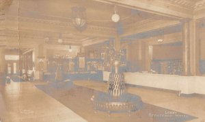 Chicago Illinois Stratford Hotel Lobby Real Photo Postcard AA19223