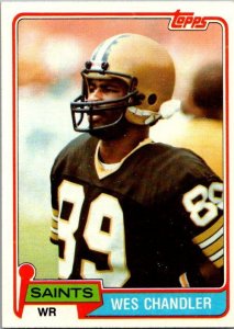 1981 Topps Football Card Wes Chandler New Orleans Saints sk60454