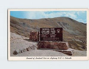 Postcard Summit of Loveland Pass on Highway US 6 Colorado USA