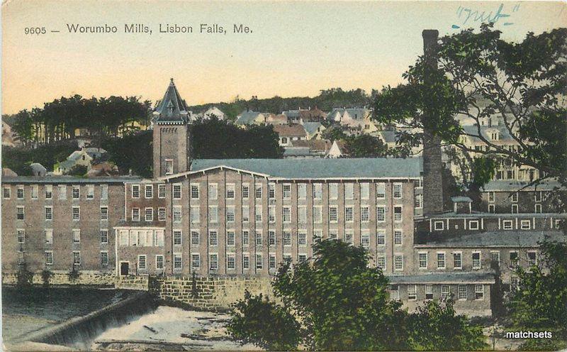 C-1910 Worumbo Mills Lisbon Falls Maine Factory Industry postcard 5699