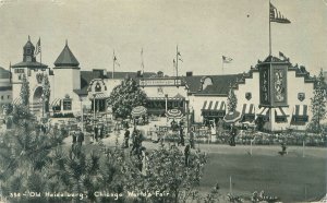 1933 Chicago World's Fair  Old Heidelberg B&W Postcard