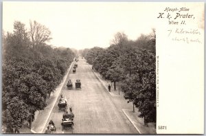 Haupt - Allee K.K. Prater Wien II Austria Highway View Postcard