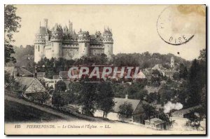 Old Postcard Pierrefonds Chateau and the Church