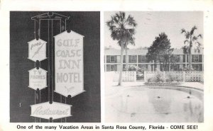 Santa Rosa Florida Gulf Coast Inn Motel Swimming Pool Vintage Postcard AA39325